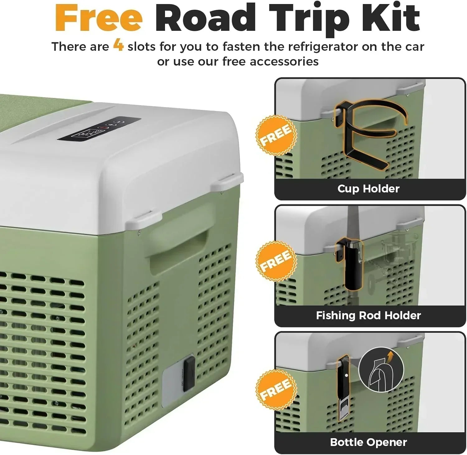 12V Refrigerator 21 Quart Portable Freezer 50 Hours Keep Cool Electric Cooler Car Refrigerator wourant