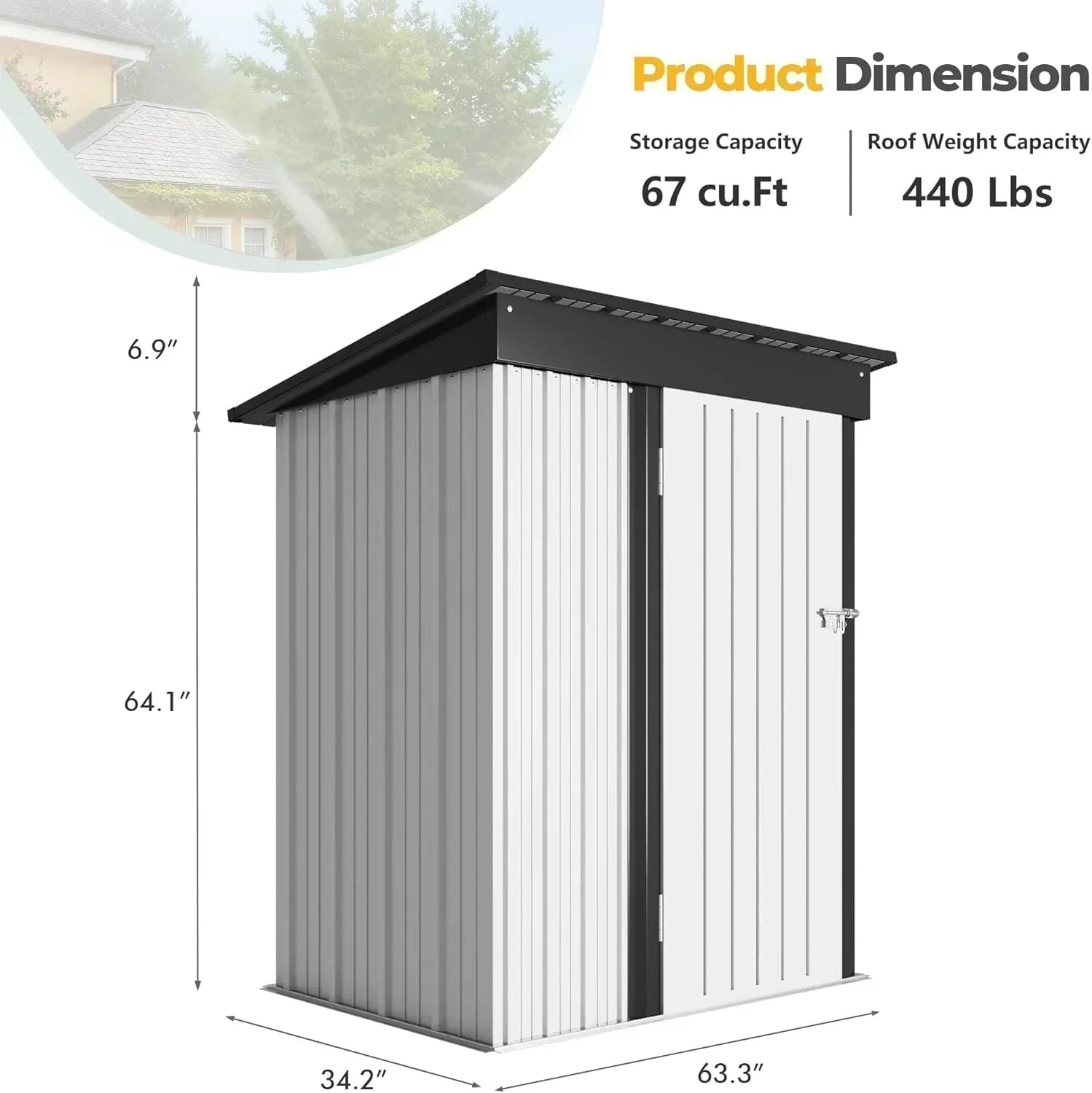 Devoko Outdoor Storage Shed Lockable Metal Garden Shed Steel Anti-Corrosion Storage House wourant