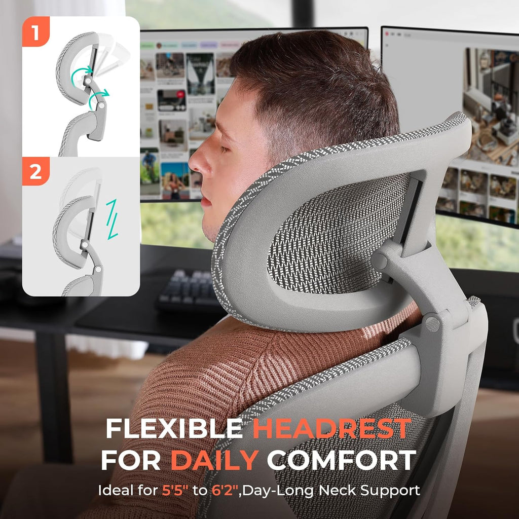 Ergonomic Mesh Office Chair with Adjustable Lumbar High Back Desk Chair 400 lbs wourant