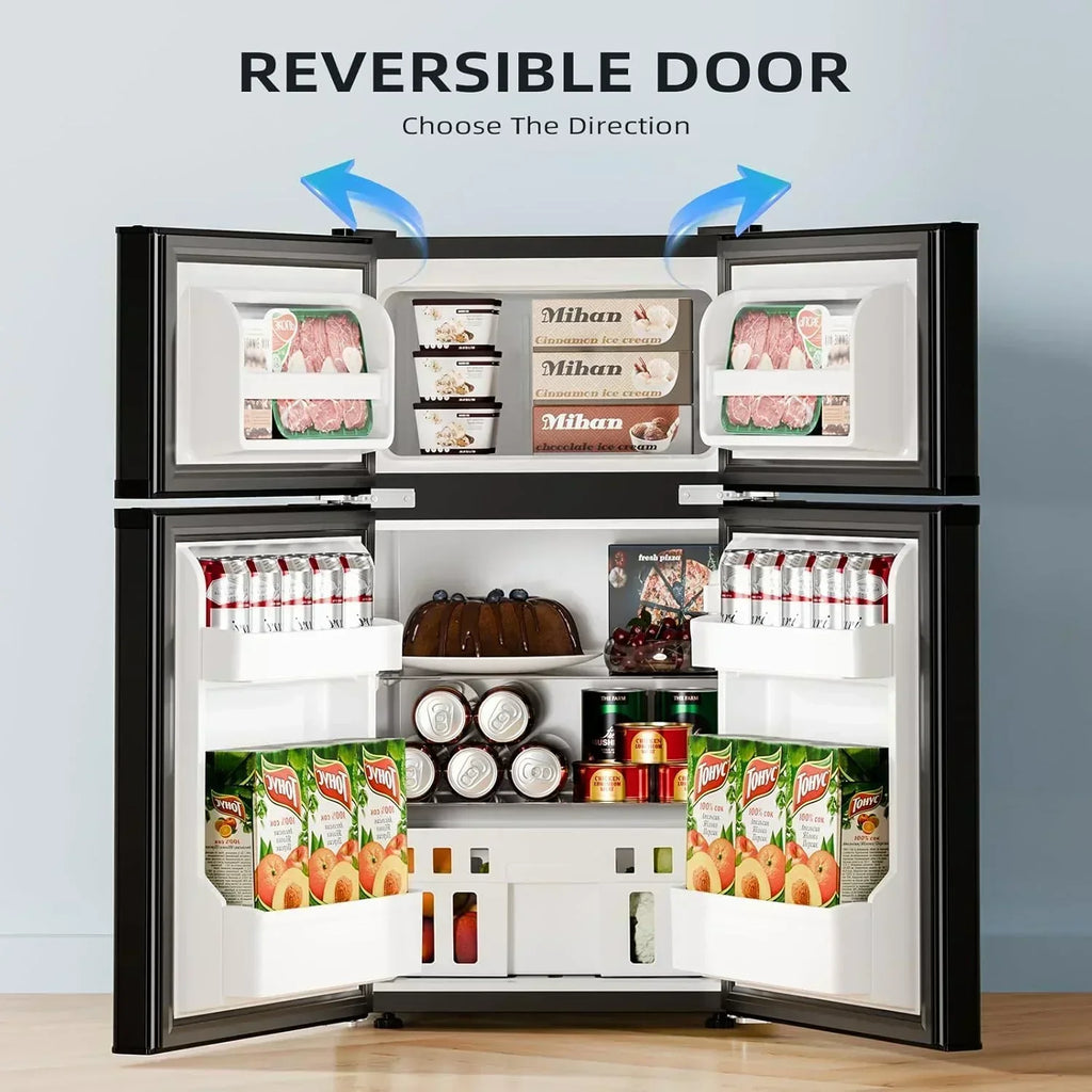 Antarctic Star 3.2 Cu.Ft Mini Refrigerator with Freezer Double Door Fridge Compact Refrigerator wourant