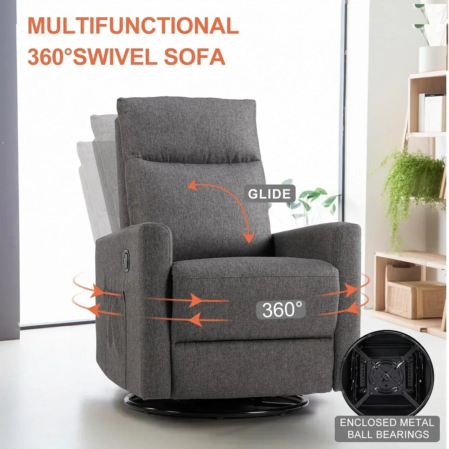 Sweetcrispy Massage Recliner Chair for Adults Adjustable Home Theater Seating wourant
