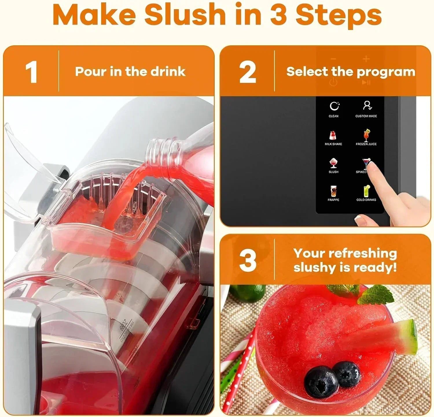 Ninja SLUSHi with RapidChill Technology 88 oz. Frozen Drink Slushie Machine 5 Preset Programs wourant
