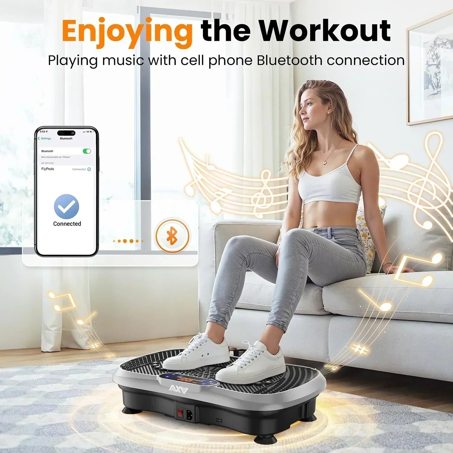AXV Vibration Plate Fitness Platform Trainer Suitable for men and women to lose weight wourant