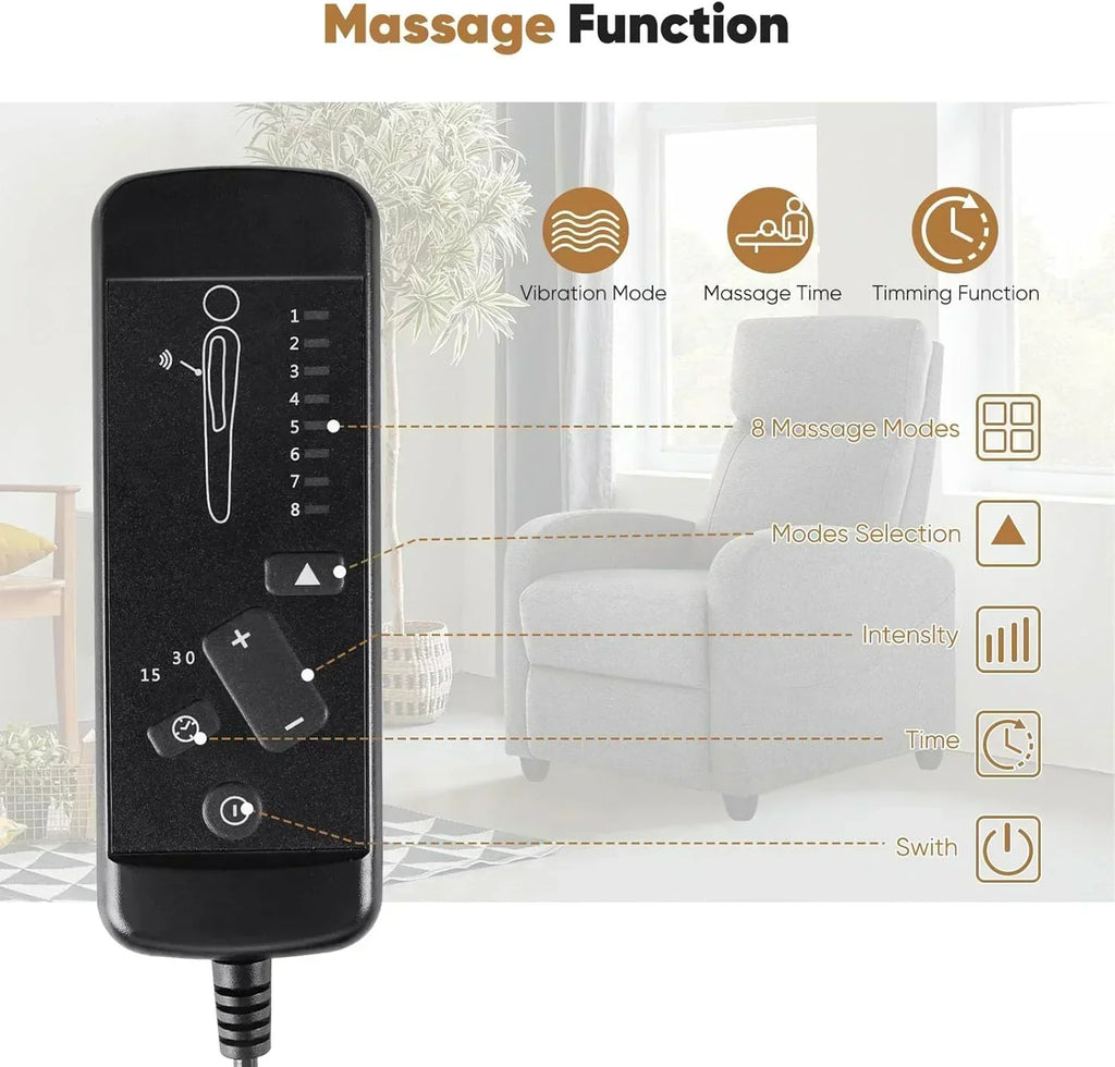 Adult recliner living room massage recliner adjustable home theater chair single sofa wourant