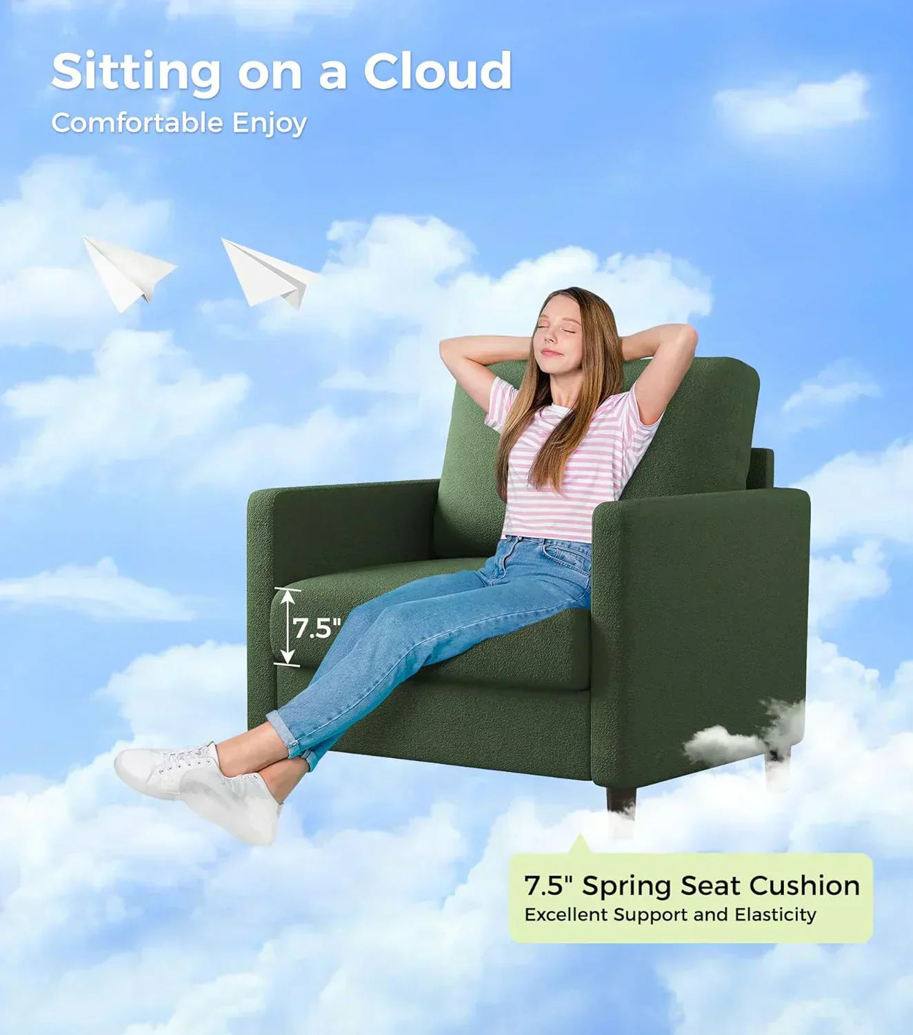 Loveseat Sofa 51" Love Seat Comfy Corduroy Small Loveseat Tool-Free Setup Couch wourant
