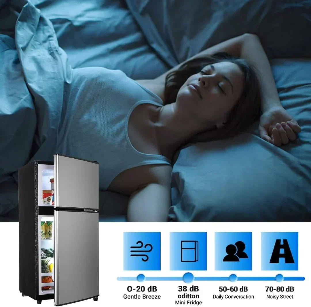 Apartment Size Refrigerator 3.5 Cu.Ft Small Refrigerator with Freezer Suitable for Home wourant