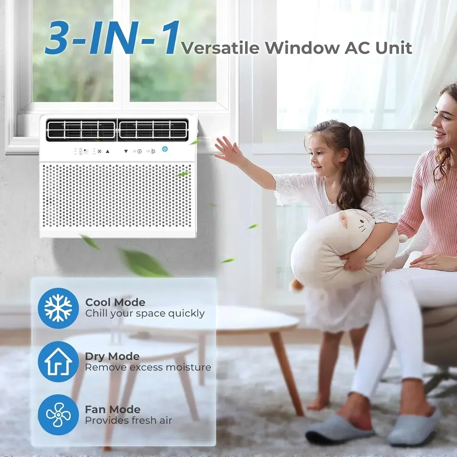 Antarctic Star U-Shaped Air Conditioner Window 12000BTU Ultra Quiet Window Air Conditioner Cools wourant