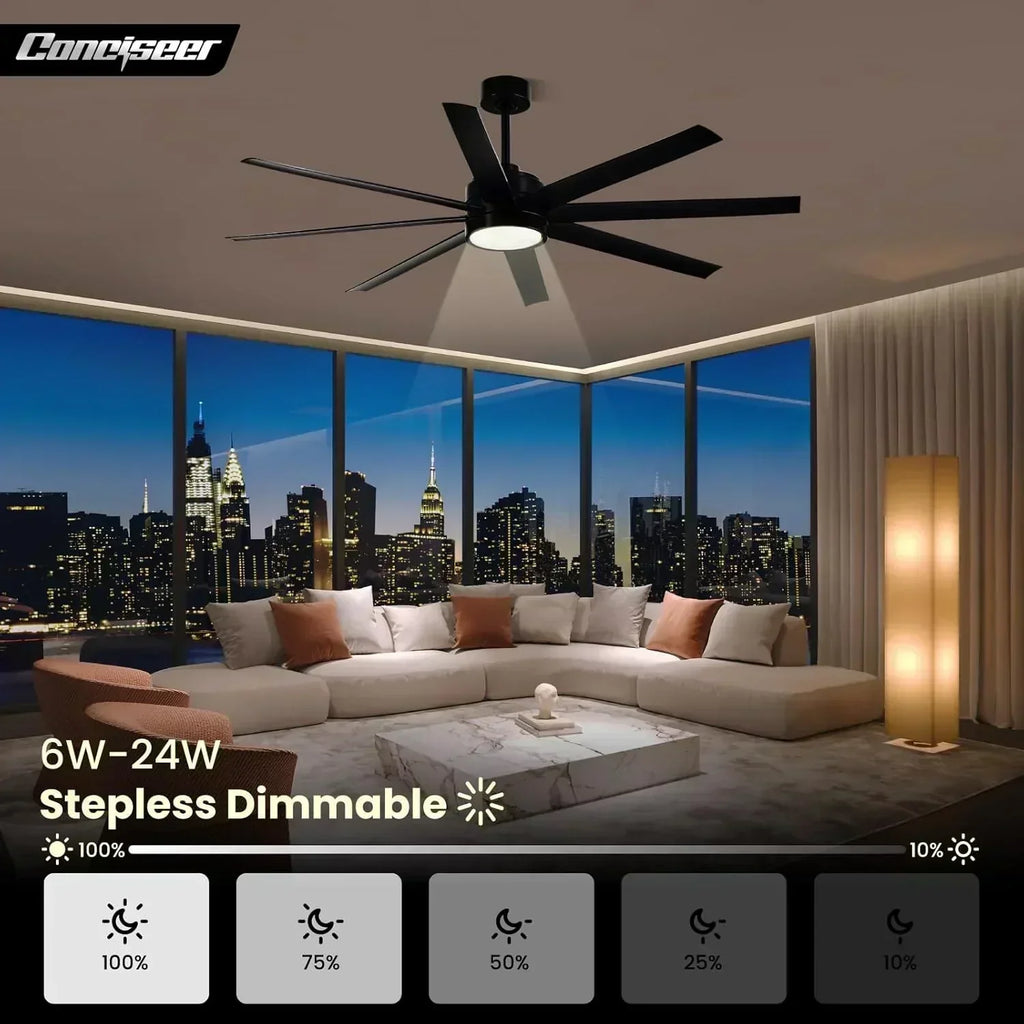 Modern ceiling fan 72 inch bedroom living room library cafe outdoor/industrial wourant