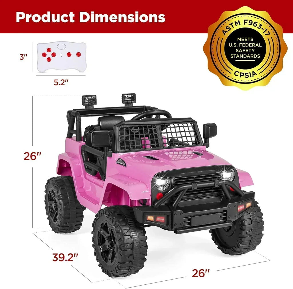 Best Choice Products 12V Kids Ride-On Truck Car with Spring Suspension and LED Lights wourant
