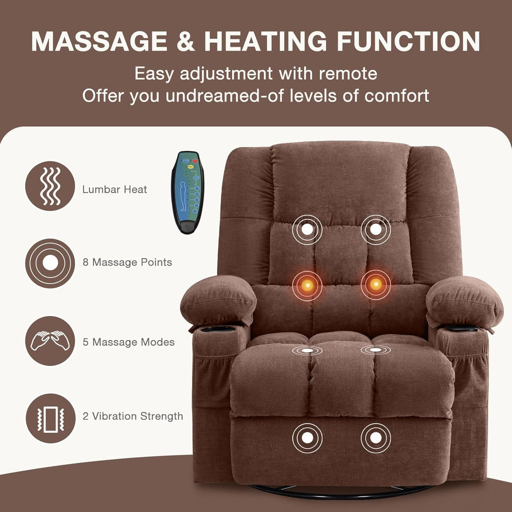 Massage rotating rocking lounge chair with vibration massage and calorie metering functions wourant