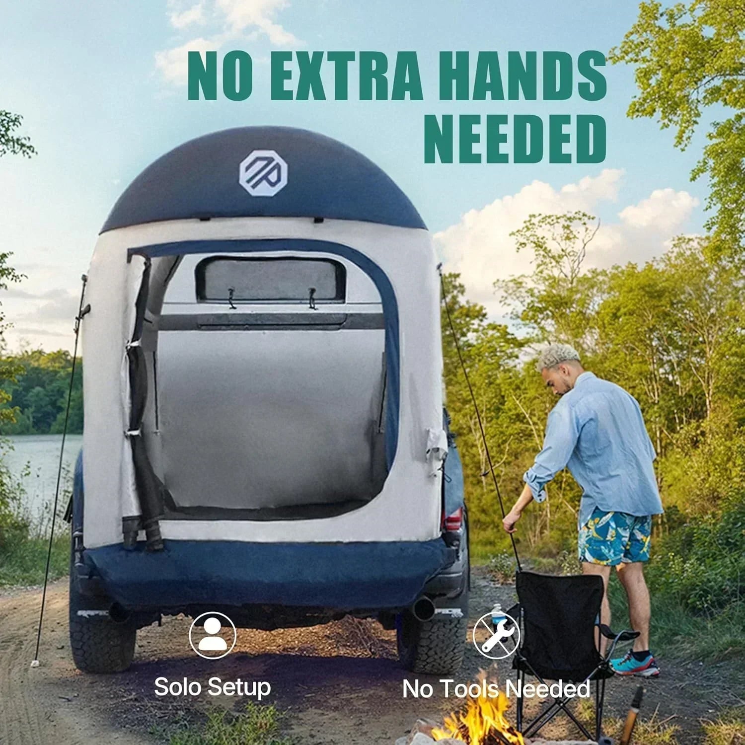 Truck Bed Tent 5.5ft-8ft Suitable for 2+1 People Family Inflatable Pickup Truck Tent wourant