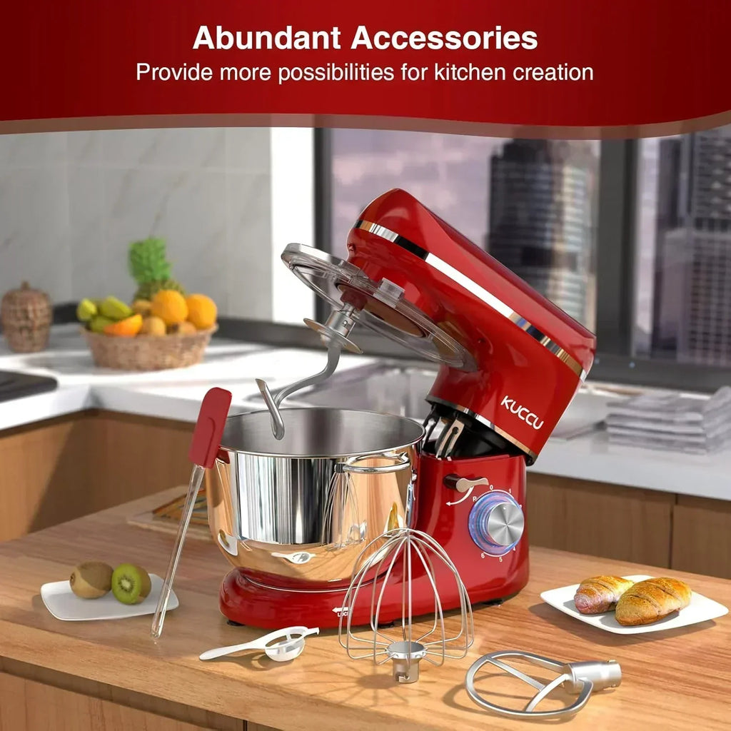 Stand Mixer 6.5 Qt 660W 6-Speed Tilt-Head Food Dough Mixer Kitchen Electric Mixer Stainless Steel wourant