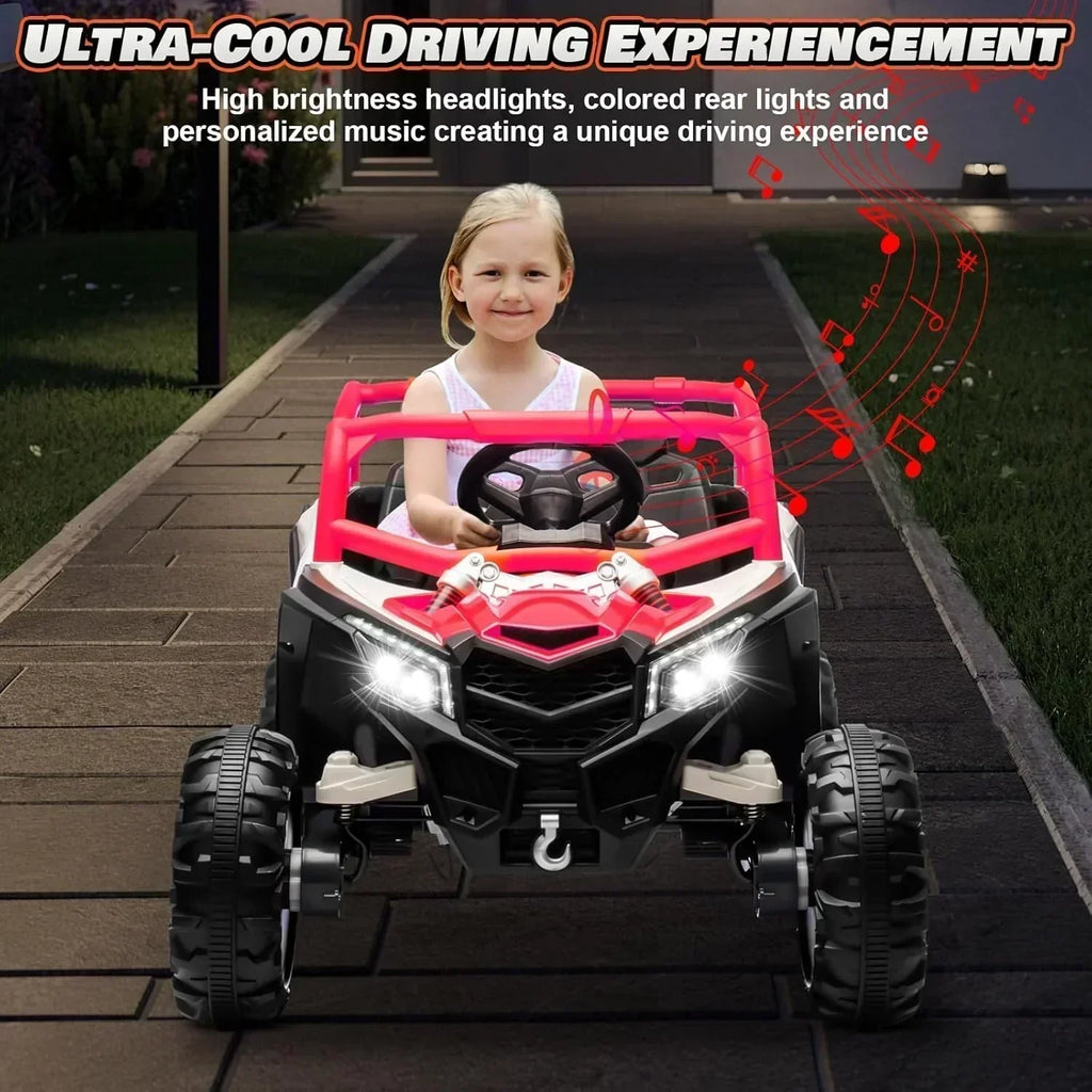 JOYRACER Kids Remote Control Car with 4 x 150W Motors Shock Absorbers Bluetooth MP3 Player wourant