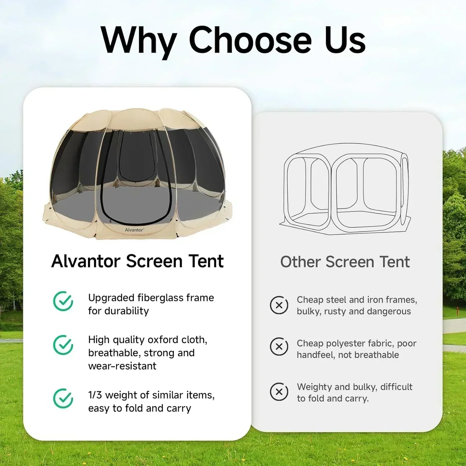 Alvantor Screen House Gazebo Pop Up Igloo Screened Canopy Tent with Mosquito Netting Sides wourant