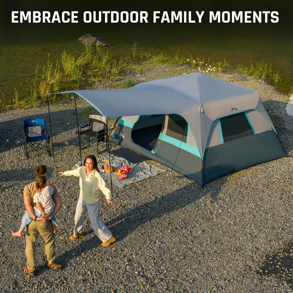 Quick-opening tent family camping tent pop-up camping tent large waterproof tent wourant