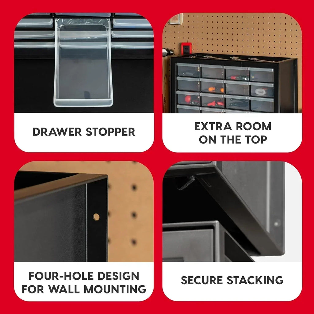IRIS USA Screw Tool Organizer Small Parts Cabinet Chest Storage Drawers Organization Toolbox wourant