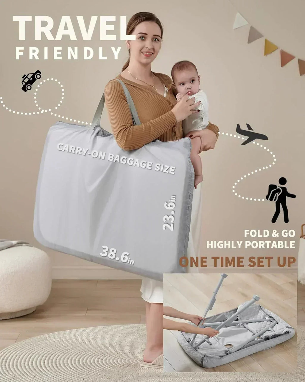 Bassinet Bedside Sleeper Baby Crib for Newborn Baby Bassinets Bedside Sleeper 4 Auto-Lock wourant