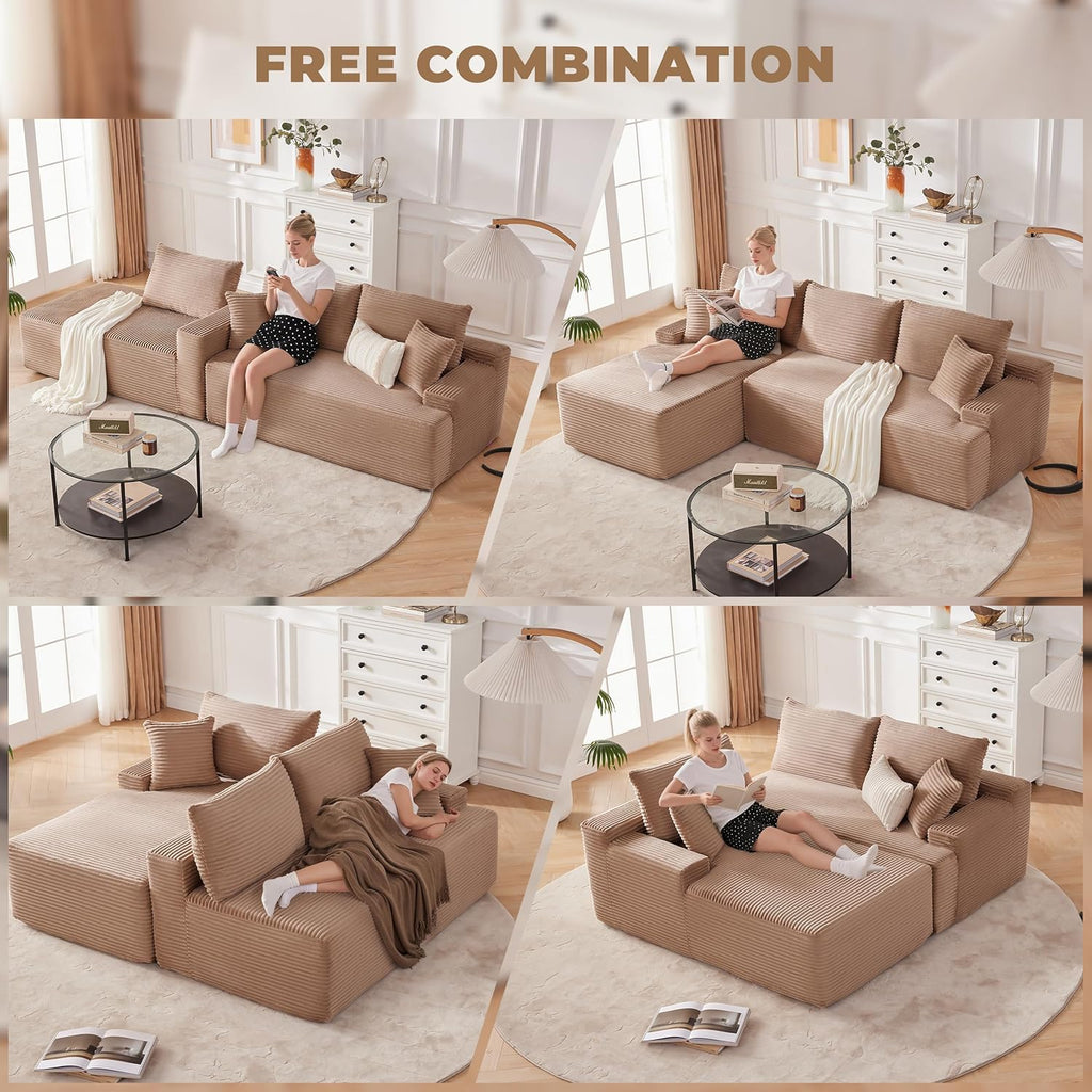 110-inch cloud sofa boneless sofa in the living room modular sofa with deep seats wourant