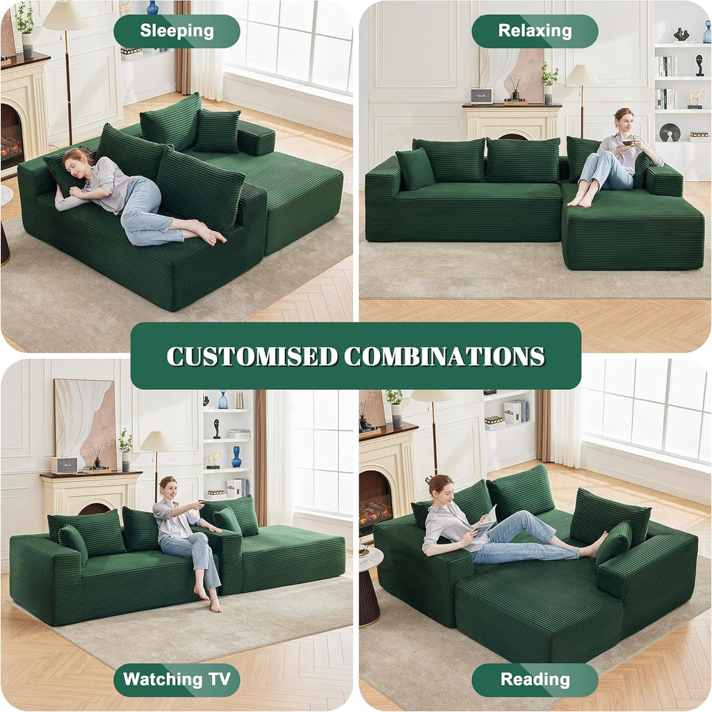 110-inch cloud sofa boneless sofa in the living room modular sofa with deep seats wourant