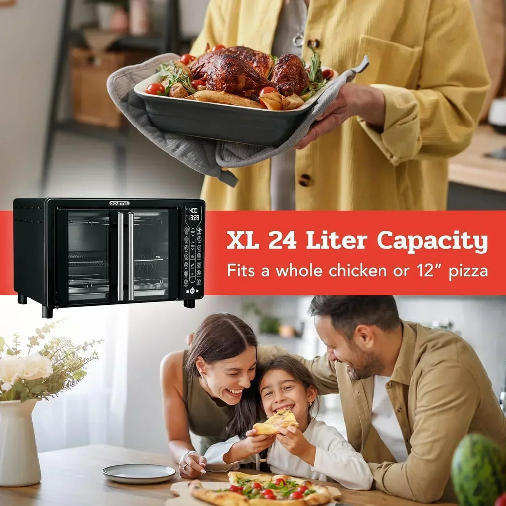 Gourmia Oven Air Fryer Combo with 17 Cooking Presets 24L Capacity Convection Rack wourant