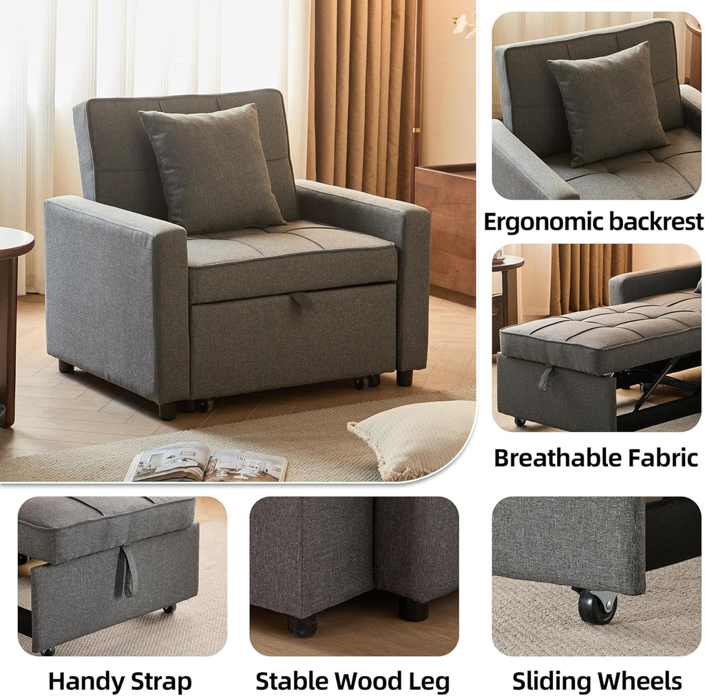 Sofa Bed Chair Convertible Sleeper Sofa with Pull-Out Bed wourant