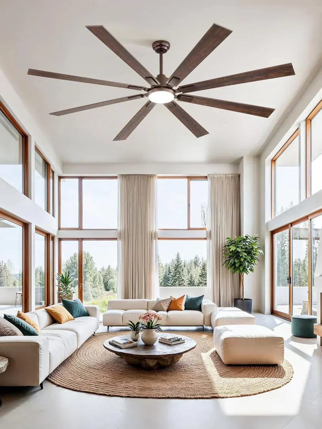 Zmishibo 72-inch large ceiling fan with lighting and remote indoor/outdoor wourant