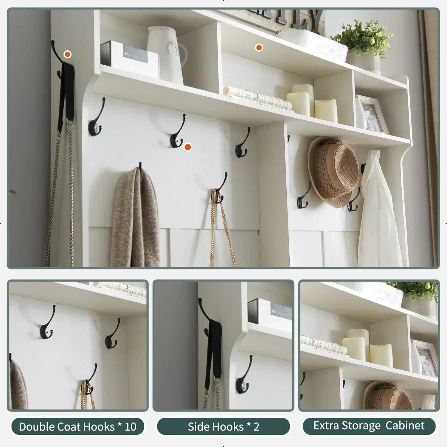 JXQTLINGMU 59-inch Farmhouse Foyer Tree Shoe Storage Entryway Bench Foyer Coat Rack Cabinet wourant