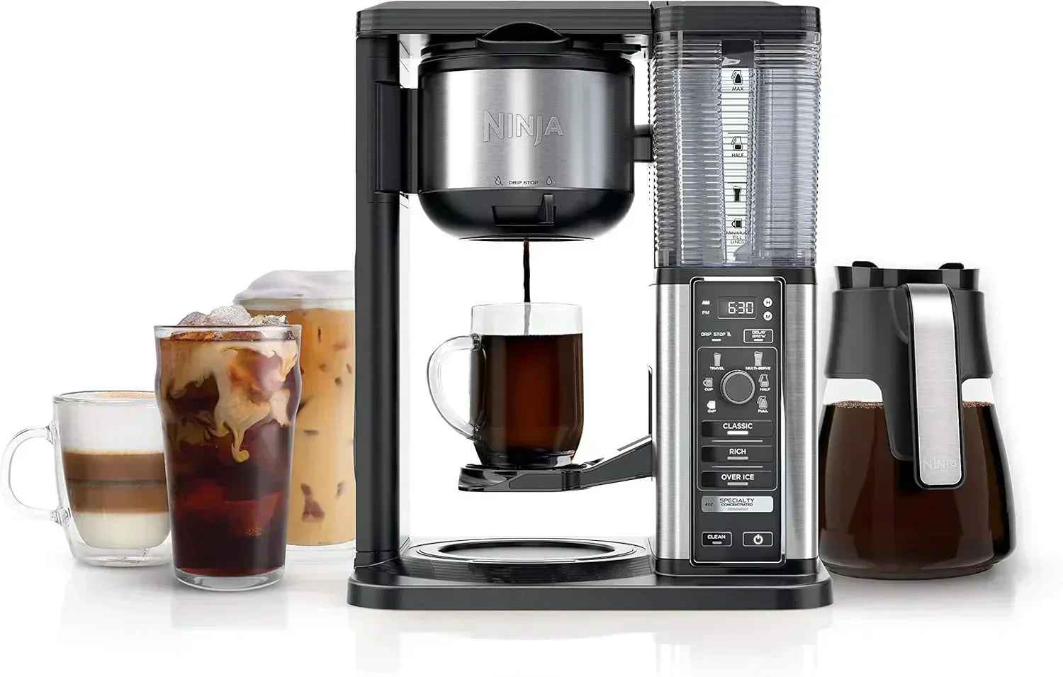Extra Large Hot and Iced Coffee Maker with Fast Cold Brew 4 Brewing Methods 8 Sizes wourant