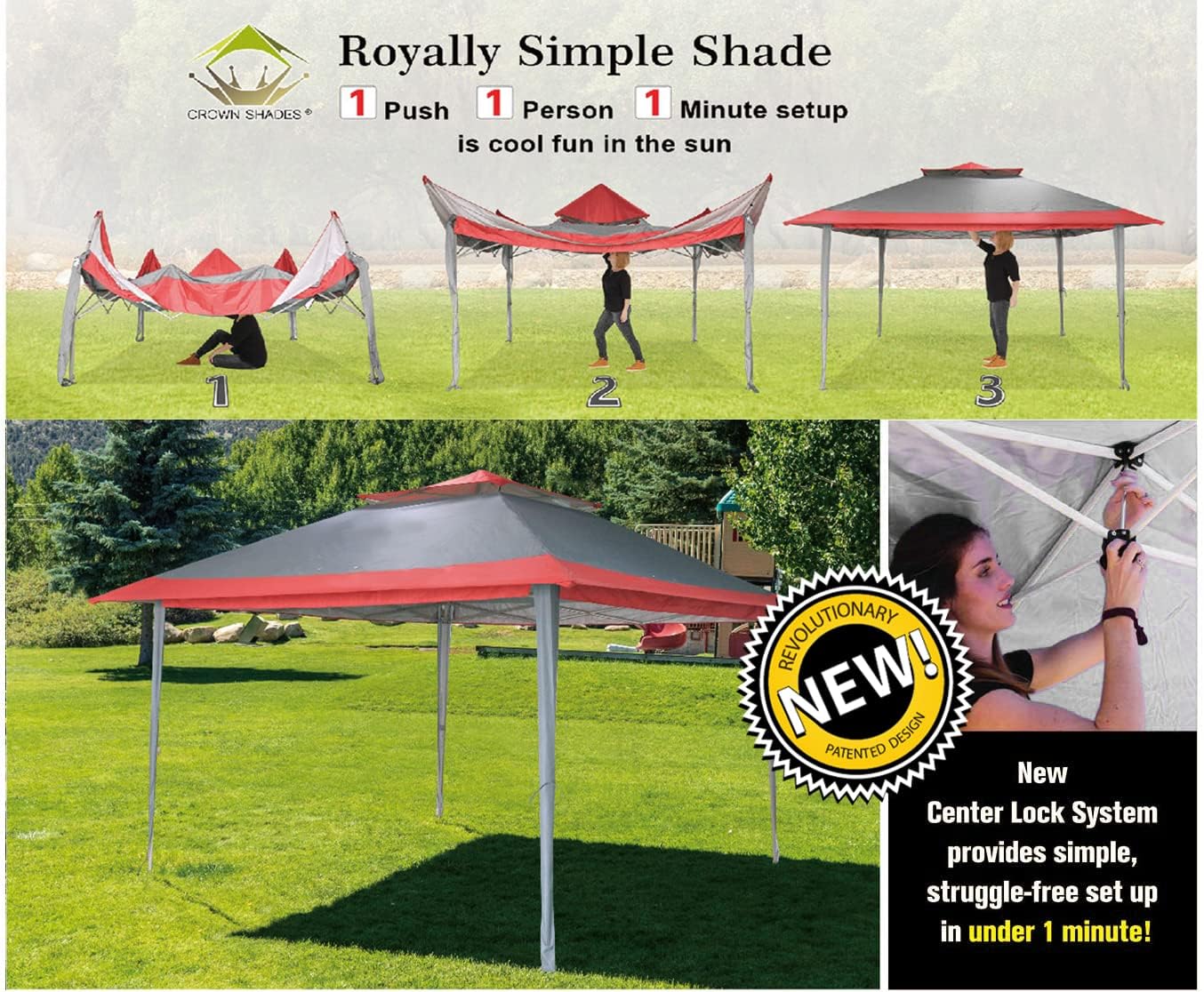 CROWN SHADES 13x13 Pop Up Gazebo Canopy Tent Gazebos on Clearance Outdoor Gazebo wourant