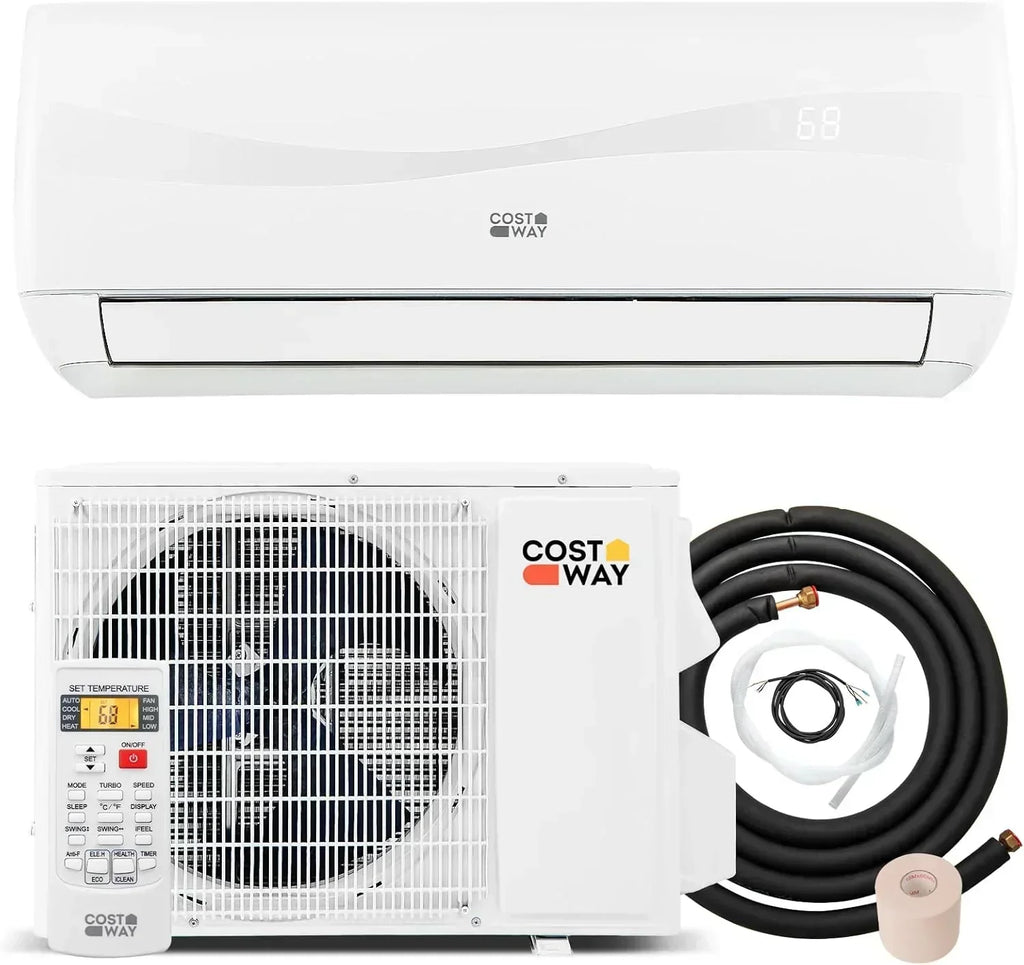 COSTWAY 12000BTU Mini Split Air Conditioner Heater 20 SEER2 115V Wall-Mounted Ductless wourant