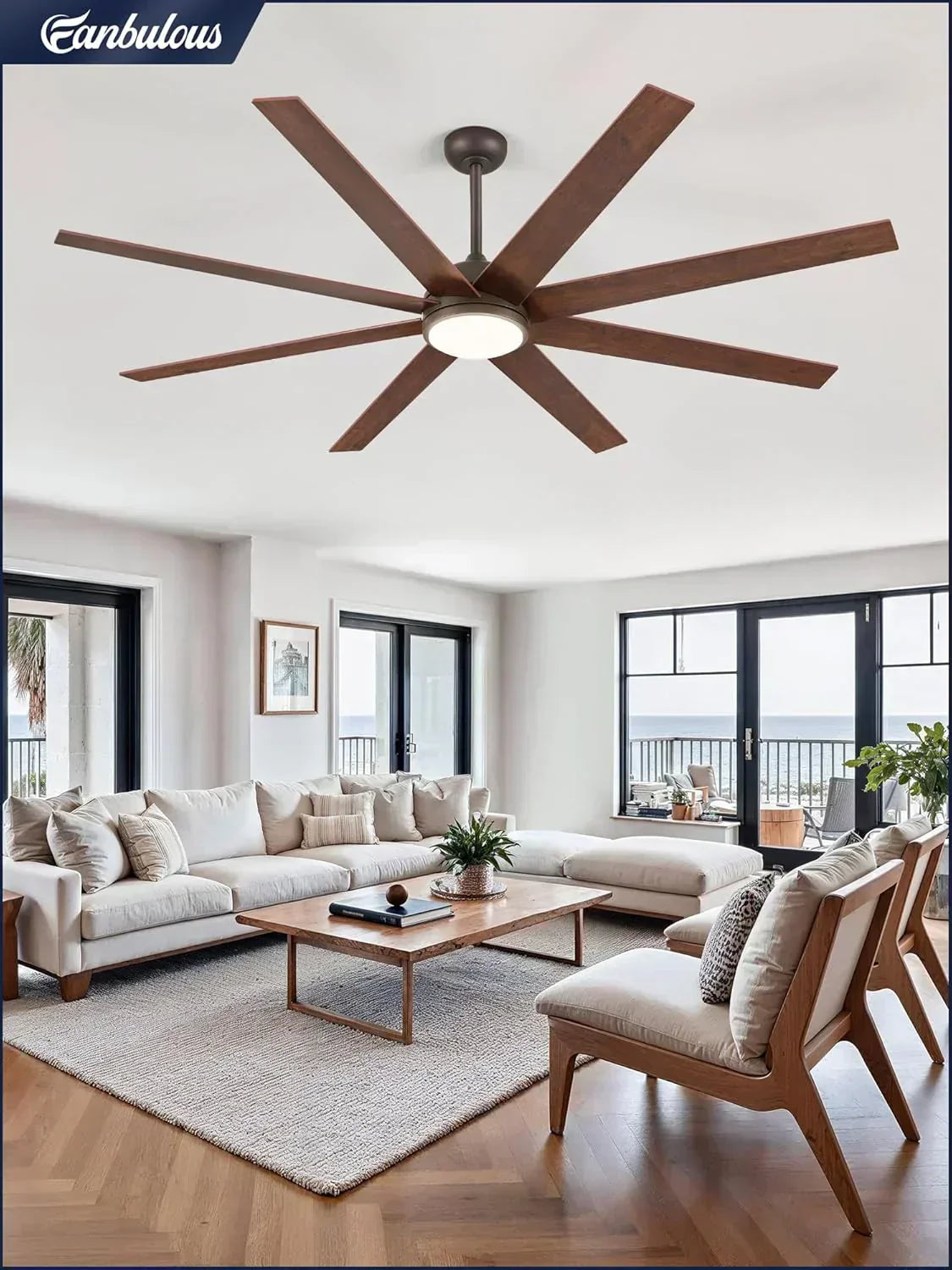 Ceiling Fan Indoor/Outdoor 8 Blades 65 inches wourant