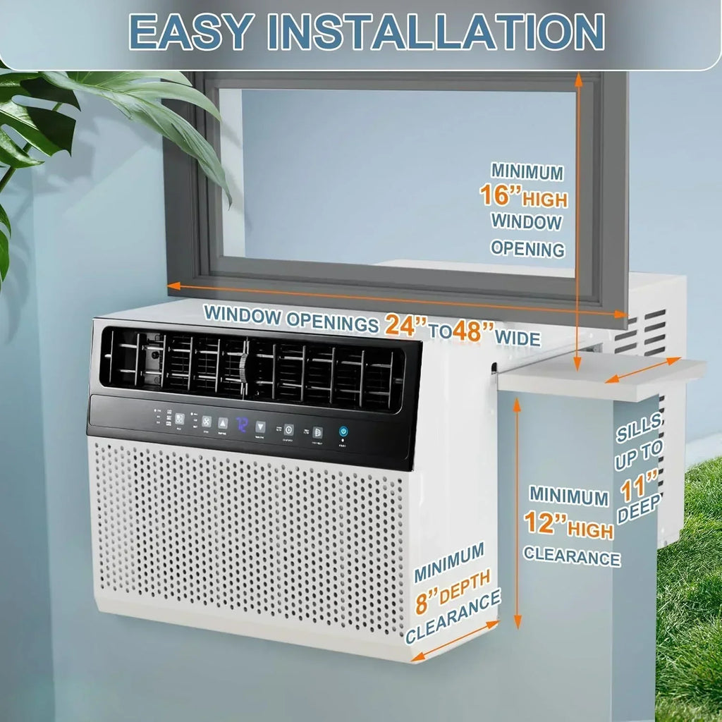 Antarctic Star 12,000 BTU U-Shaped Window Air Conditioner Unit Cools up to 550 Sq.Ft. with 6 Modes wourant
