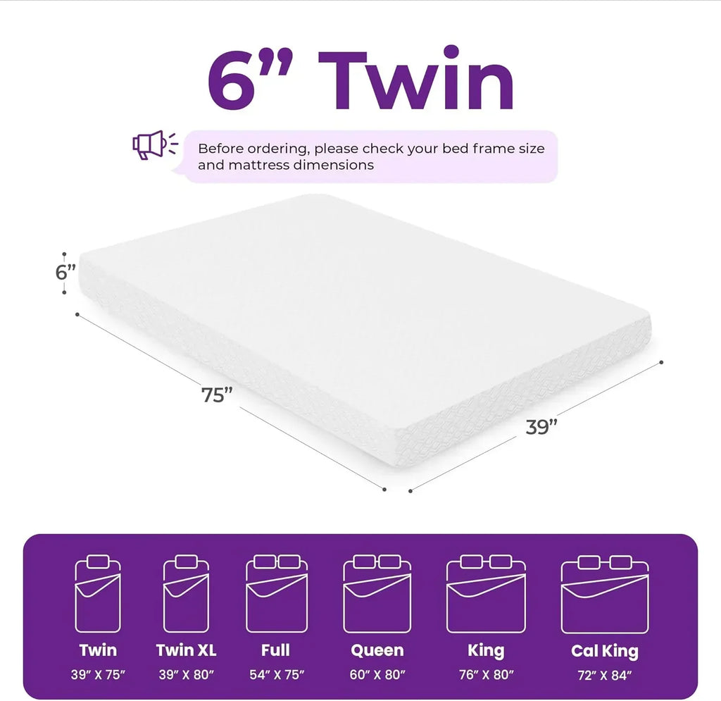 GAESTE 8-inch Fully Cooling Gel Memory Foam Mattress Mattress-in-a-Box wourant