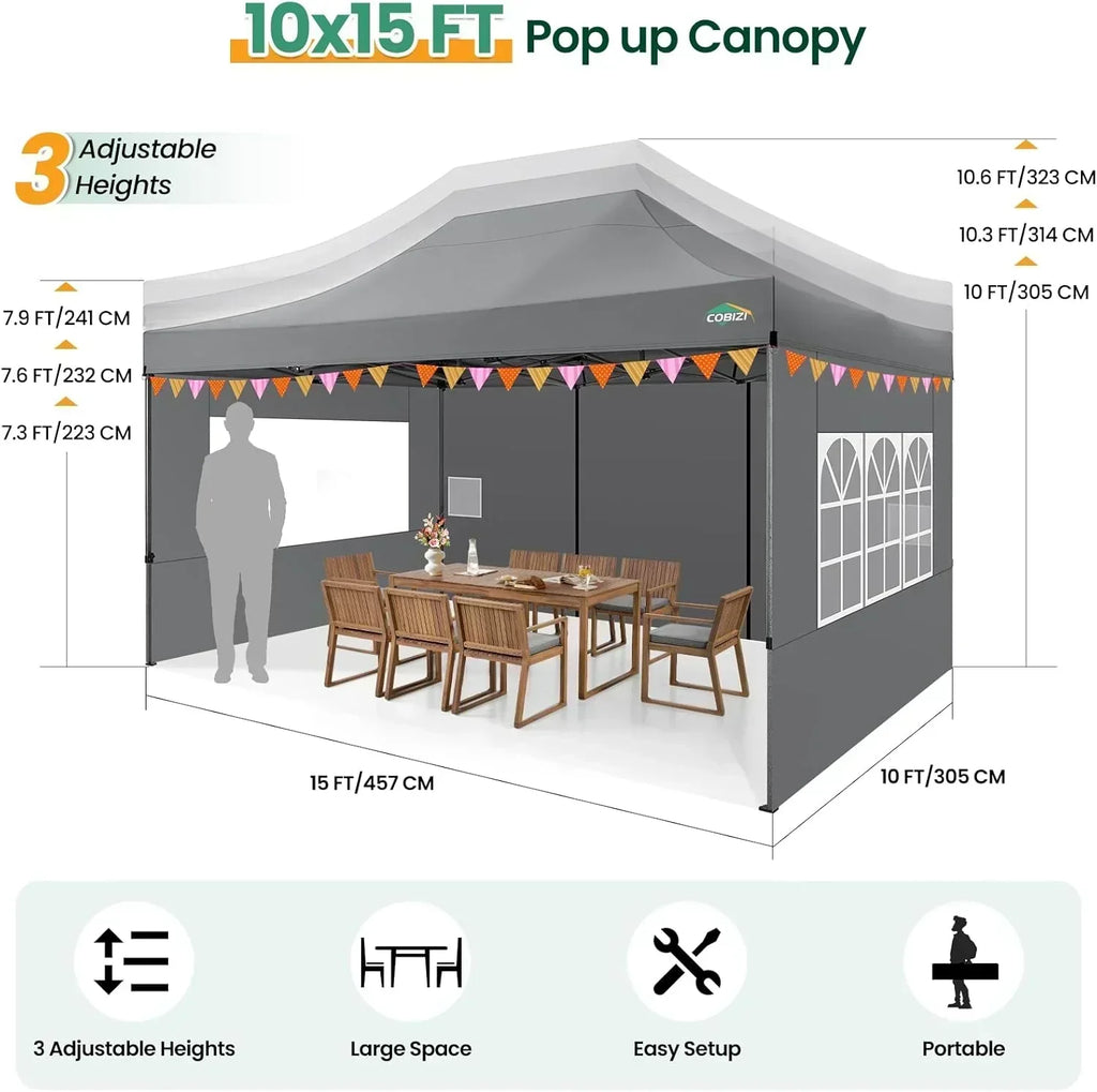 COBIZI 10x20 Heavy Duty Pop up Canopy Tent 6 sidewalls Commercial Canopy Wedding Party Tents wourant