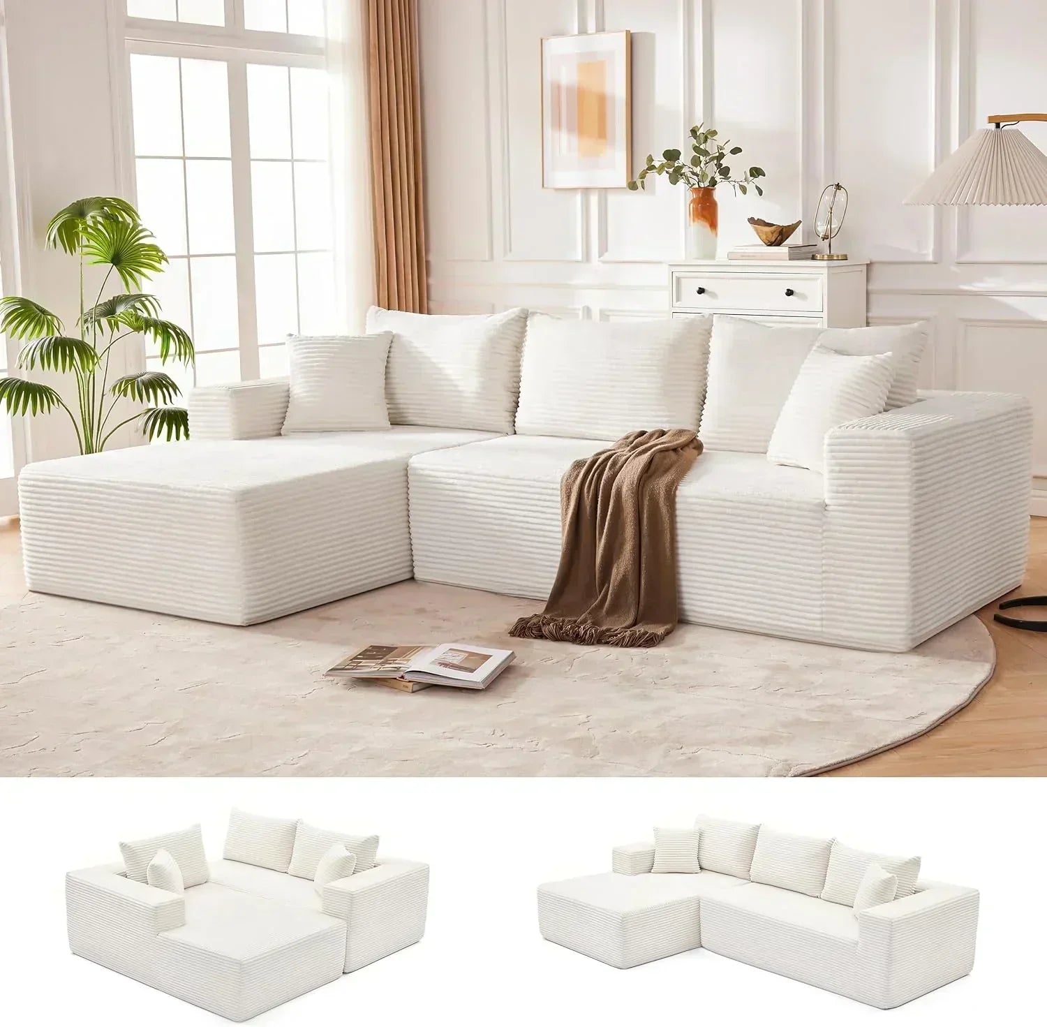 110-inch cloud sofa boneless sofa in the living room modular sofa with deep seats wourant