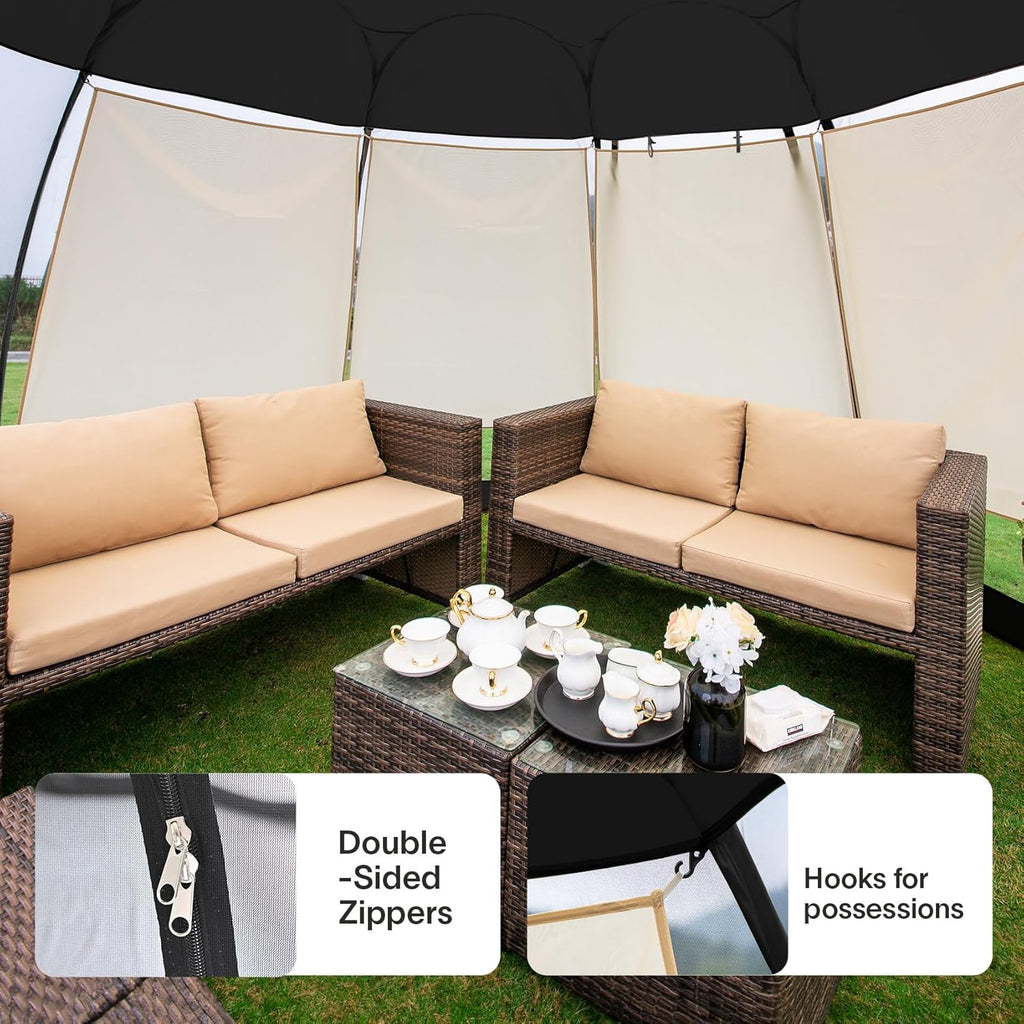 Screen gazebo sleeps 6-10-15 people Igloo-style canopy tent mosquito net on the sides Perfect wourant
