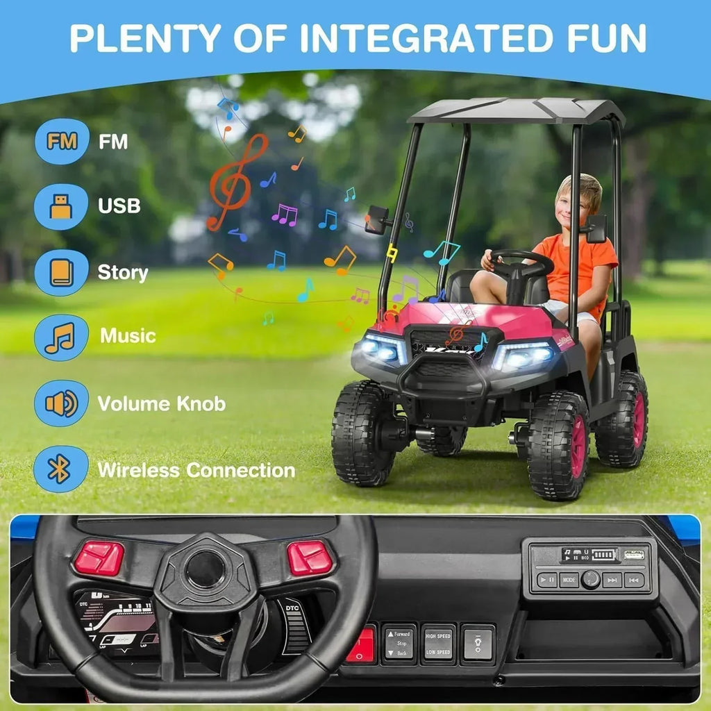 R9 24V Children's Golf Cart with Remote Control Removable Awning wourant