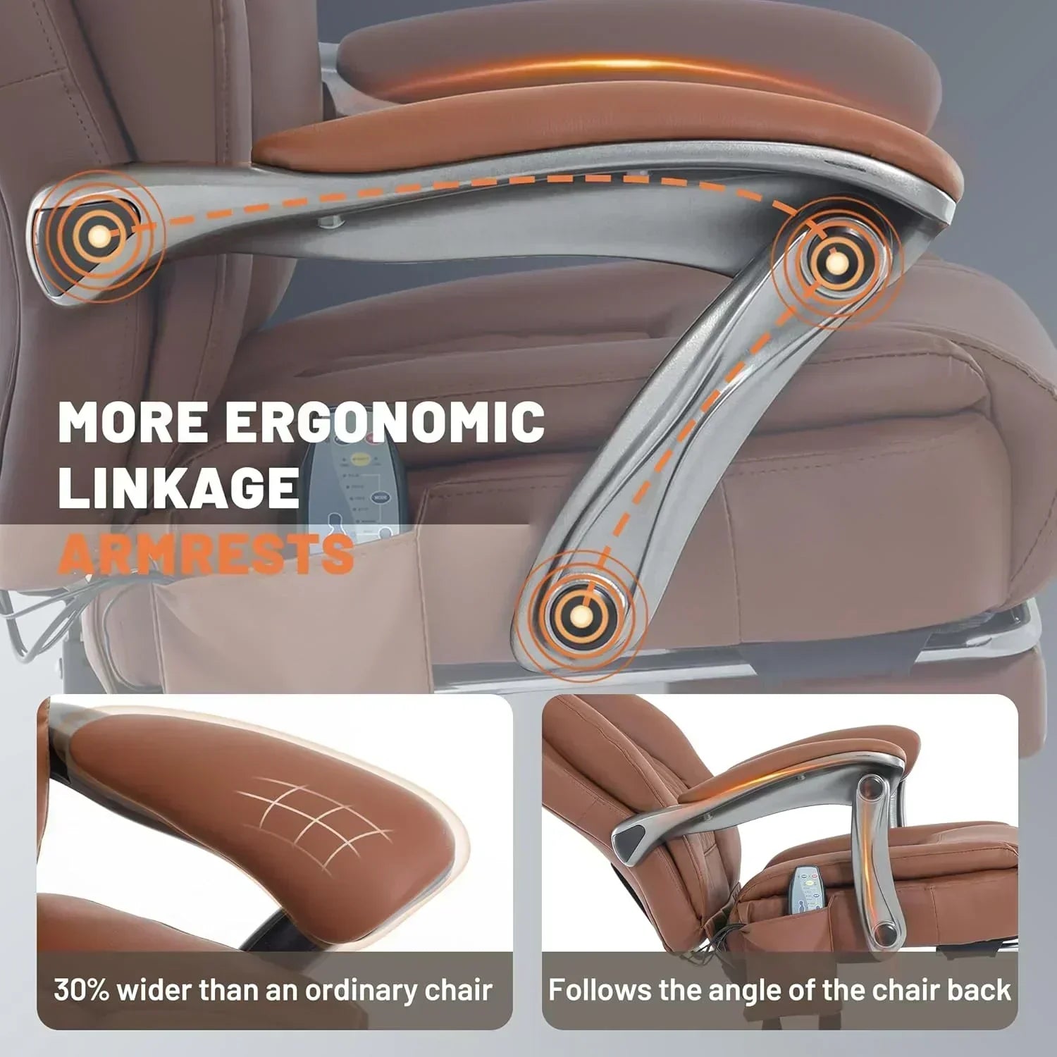 Massage Office Chair with Heating and Footrest Ergonomic Executive Reclining Office Chair wourant