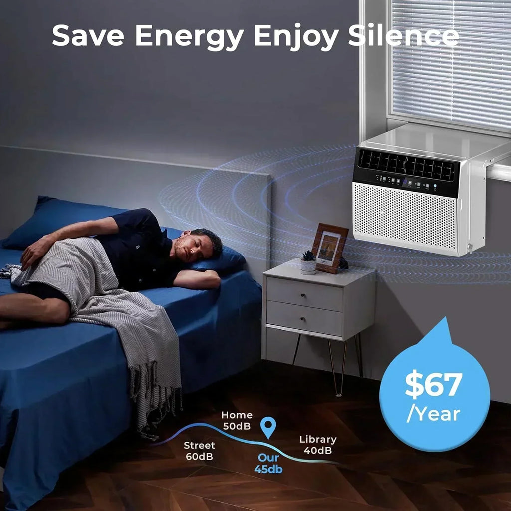 U-Shaped Window Air Conditioner 12000BTU Window AC Unit Cools up to 550 sq. ft. 6 Modes wourant