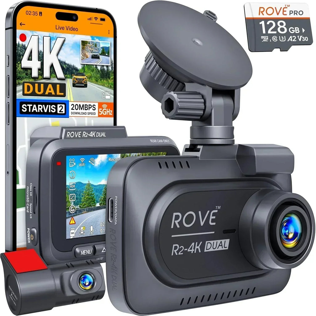 Driving recorder dual instrument cam front and rear Starvis 2 sensor free 128GB card 5G WiFi wourant