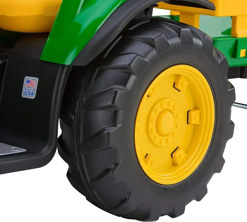 Peg Perego John Deere Ground Force Tractor with Trailer 12 Volt Ride on wourant