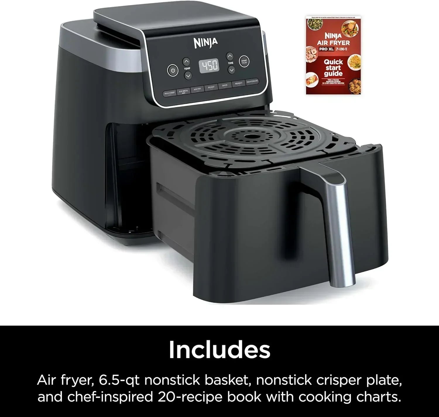 Ninja Air Fryer Pro 5-quart 4-in-1 air fryer that air fries bakes reheats and dehydrates wourant