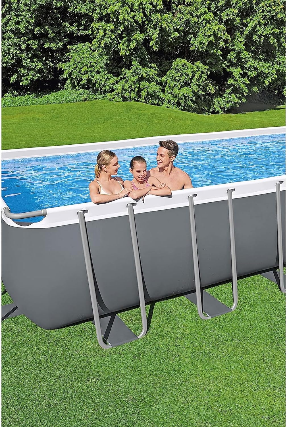 Power Steel 14' x 8'2" x 39.5" Oval Above Ground Pool Set Includes 530gal Filter Pump Ladder wourant