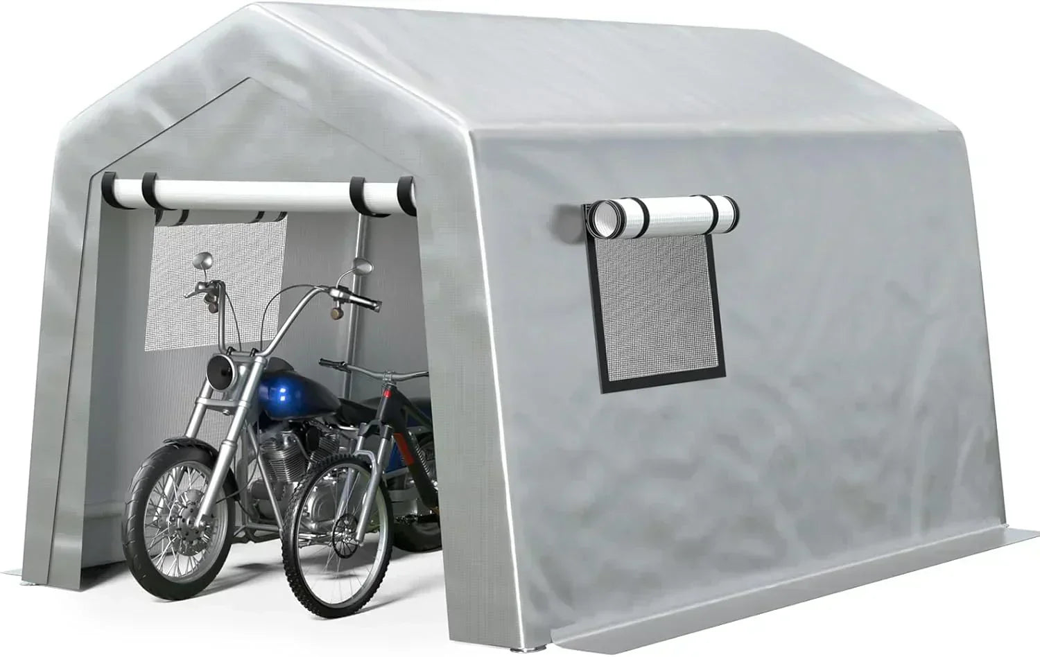 6x8 ft Heavy Duty Carport Tent Portable Garage Removable Side Walls Four Seasons Tarpaulin wourant