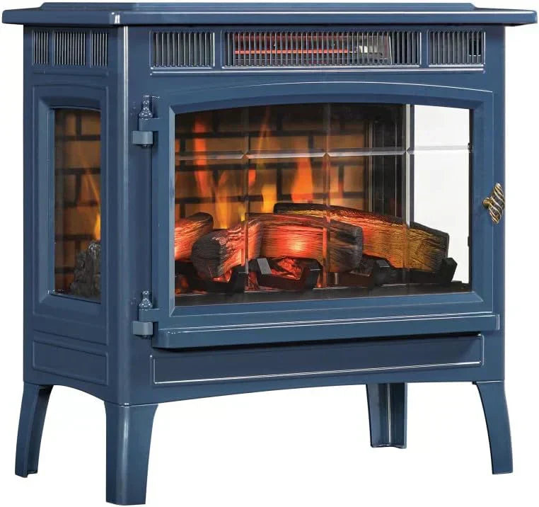 Freestanding Electric Fireplace Stove Heater with 3D Flame Effect for 1000 Sq. Ft wourant