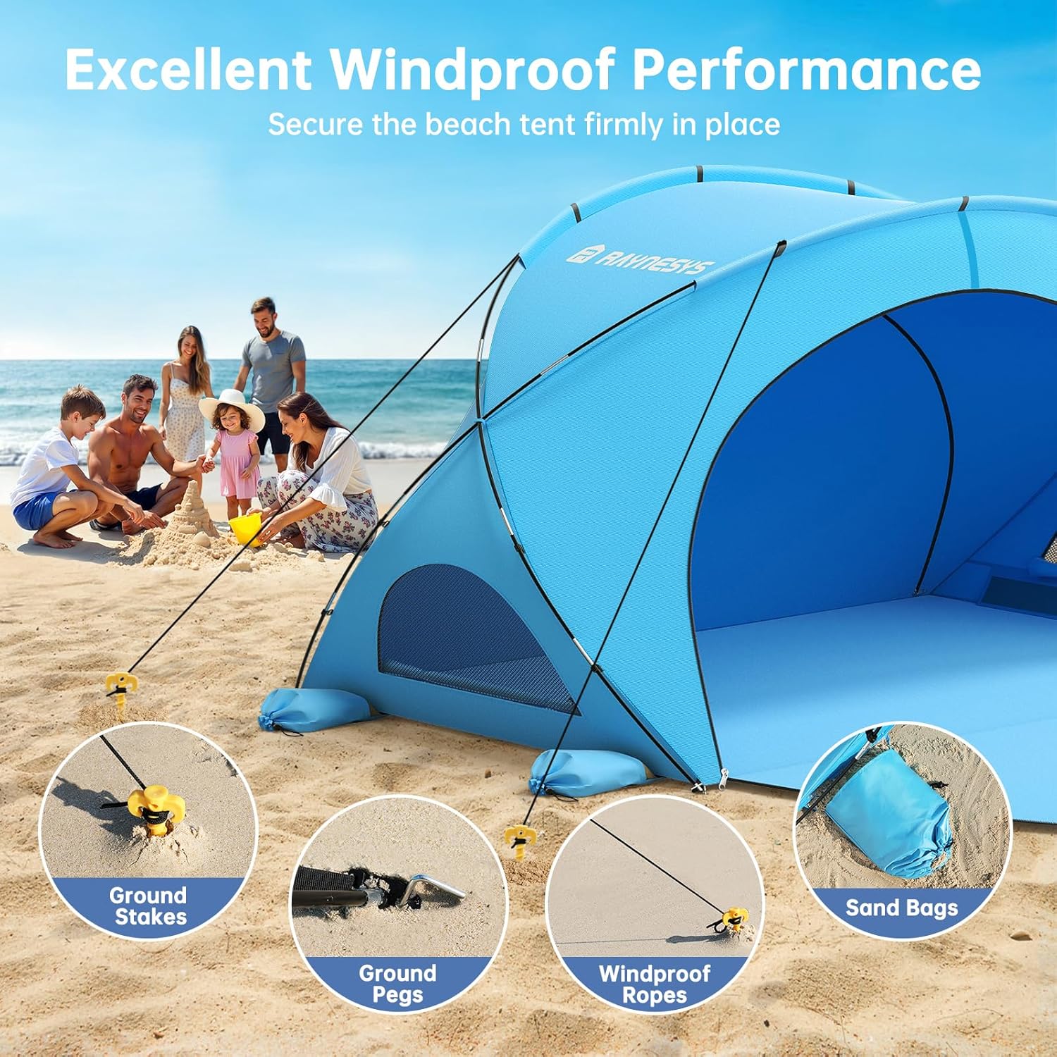 Beach Tent Sun Shelter Beach Shade Tent with UPF50+ UV Protection Beach Sun Shelter Beach Shade wourant
