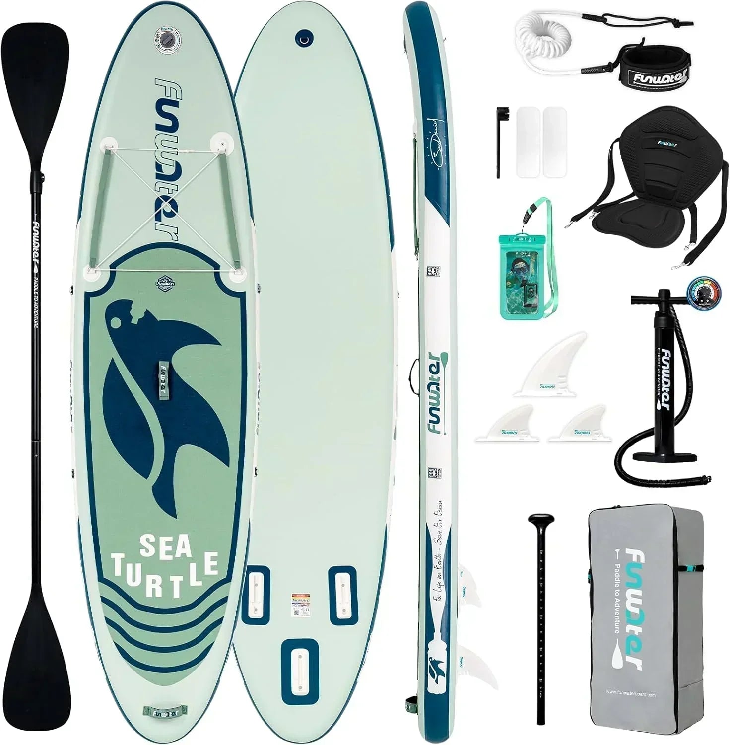 FunWater Inflatable Stand Up Paddle Board Premium SUP Paddle Accessories EVA Deck wourant