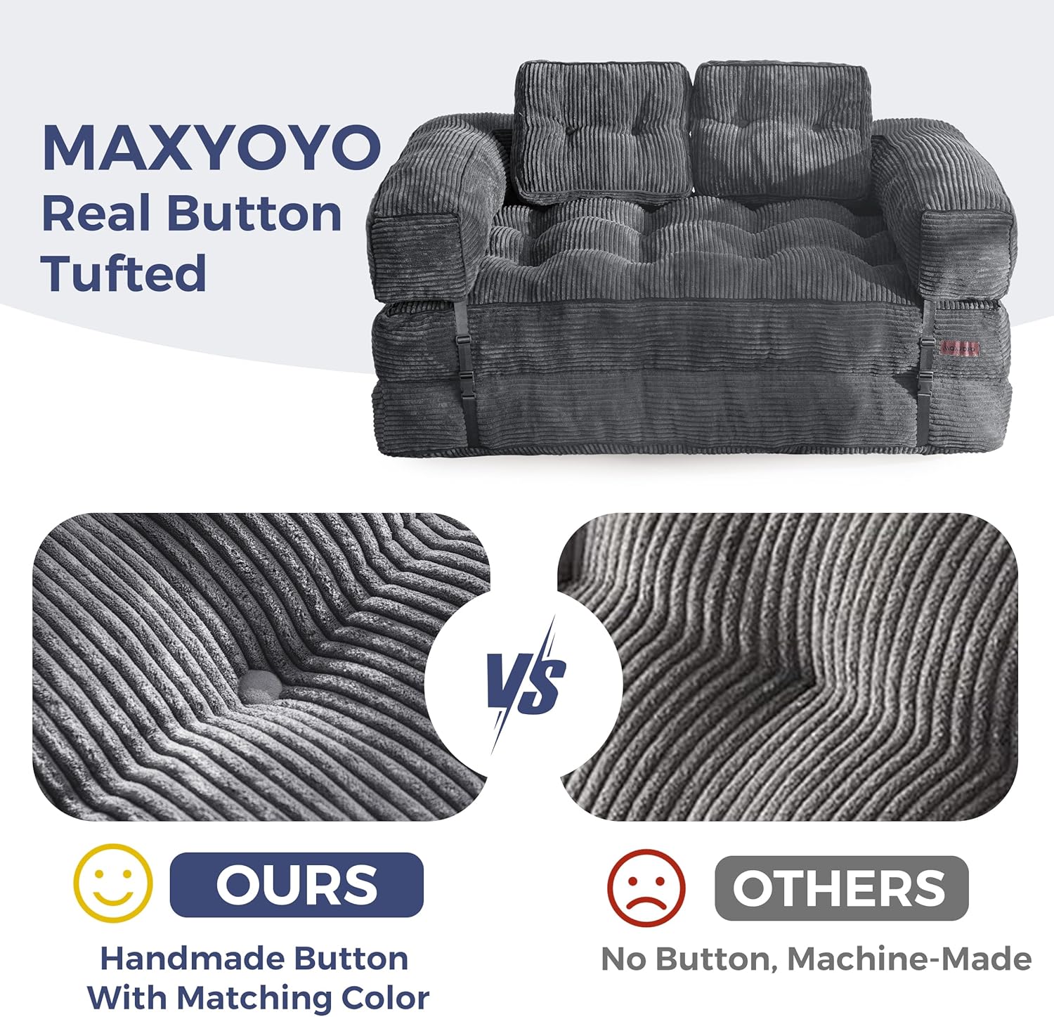 Folding Sofa Bed L-Shaped Convertible Sofa Bed with Armrests and Pillows wourant