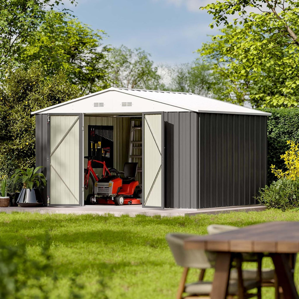 Patiowell 5x3 FT Outdoor Storage Shed Tool Shed with Sloping Roof and Lockable Door Metal Shed wourant