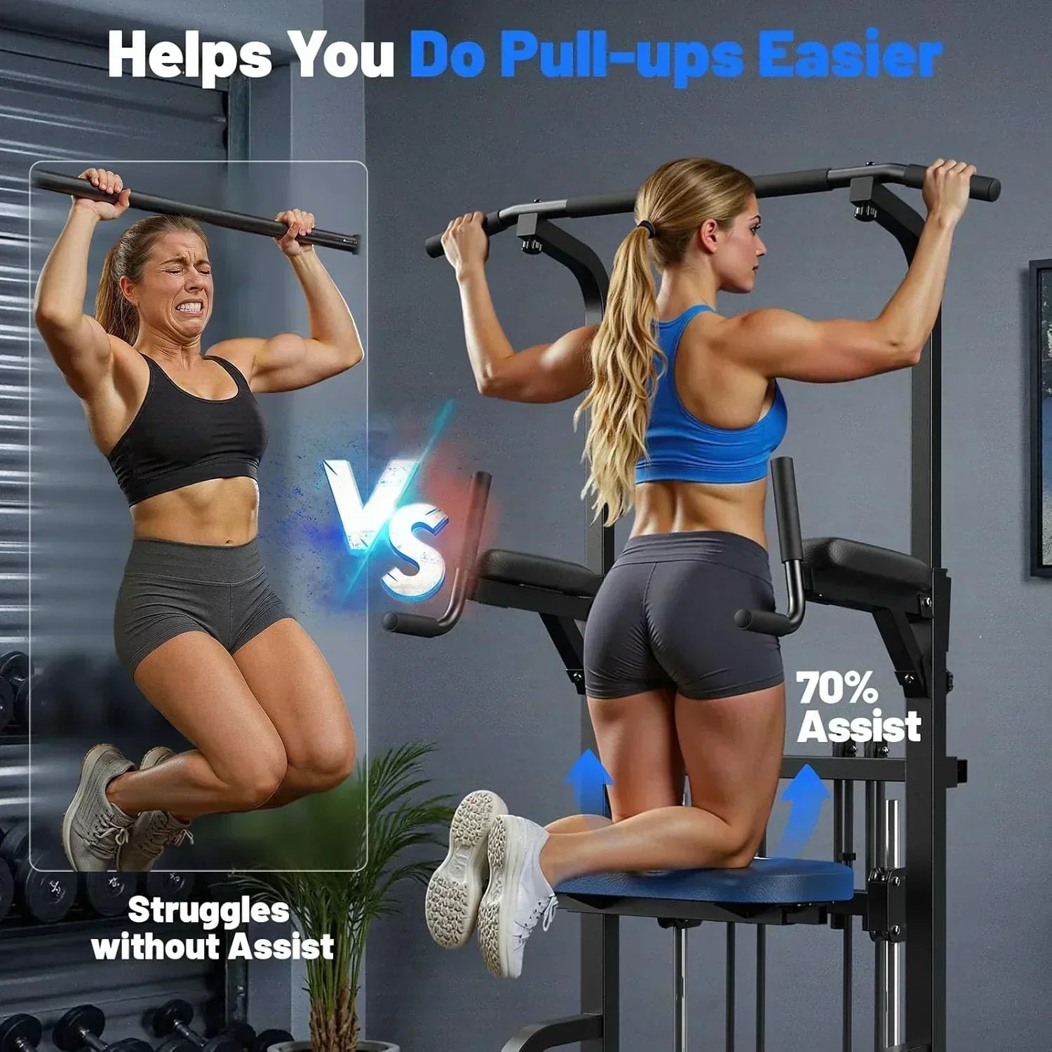 Sportsroyals Power Tower Pull Up Bar Station 450 lbs stable suspended immersion tilt station wourant